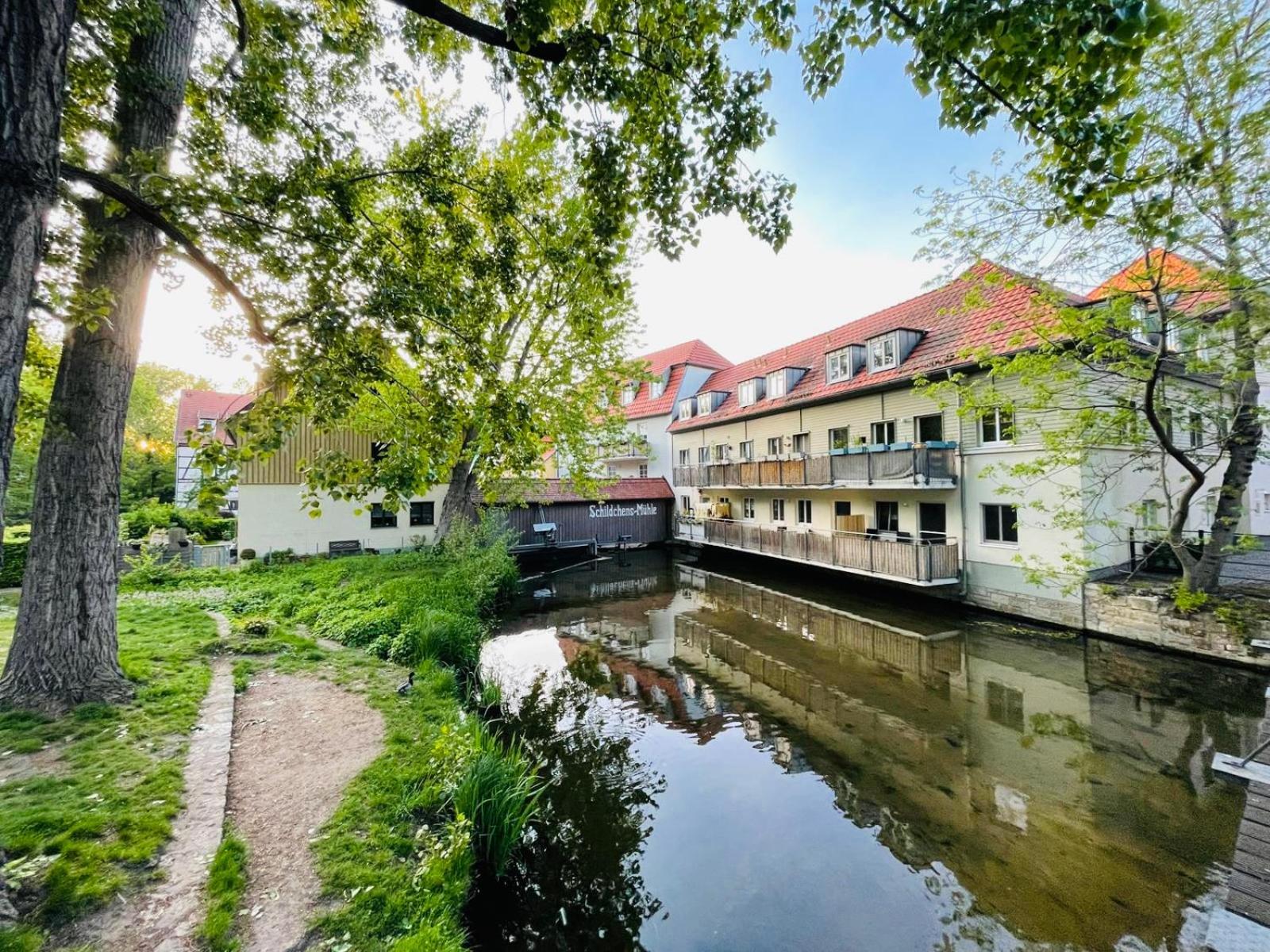 Ferienwohnung Schildblick Modernes Apartment Direkt In Der Altstadt Von Erfurt Nahe Der Kraemerbruecke - Beste Innenstadtlage エクステリア 写真